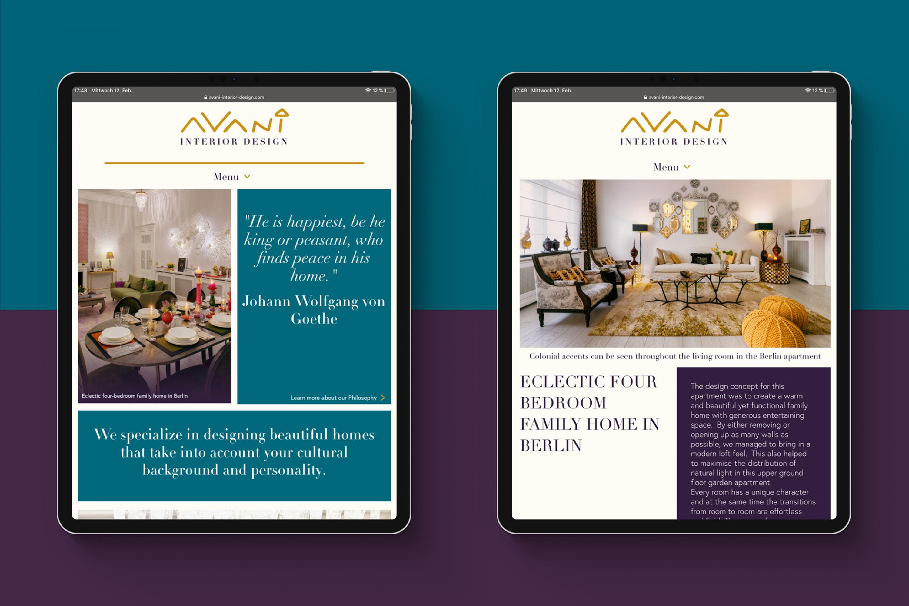 Avani-interior-design-Gestaltung-responsives-Webdesign-mobile-optimierung-FORMLOS-Berlin